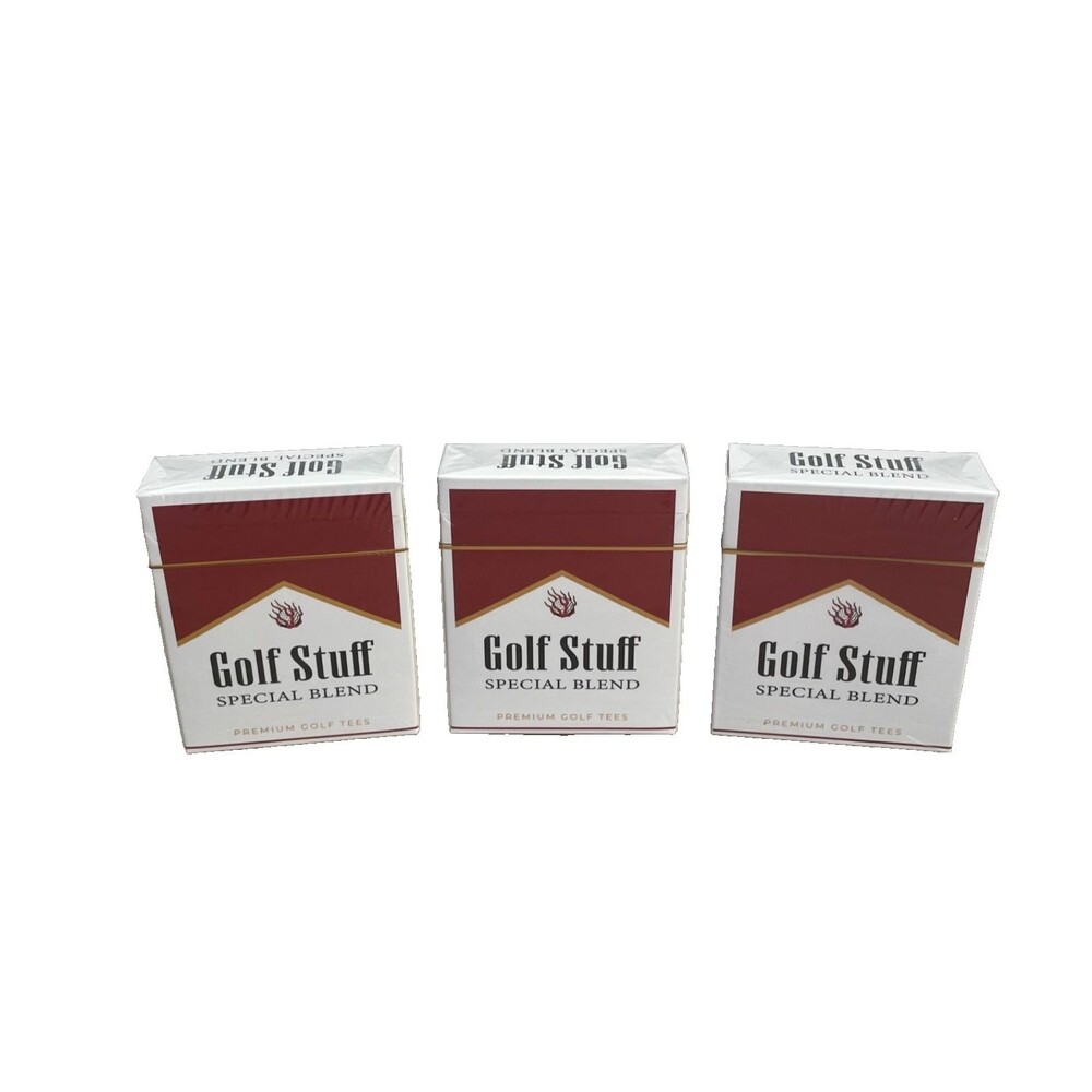 Lot of 3 Golf Stuff Special Blend Bamboo Tees Stylish Branding 12 in Box Sealed
